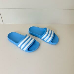 adidas | Shoes | Adidas Kids Adilette Aqua Shower Stripe Sliders Size 2 |  Poshmark